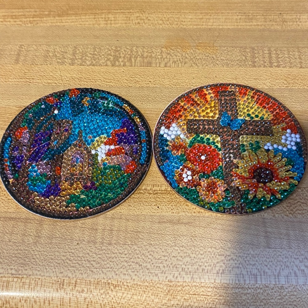 Handmade cross  Coasters Set